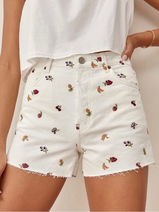 Reformation Pants - Reformation Charlie Fruitloops High Rise Jean Shorts